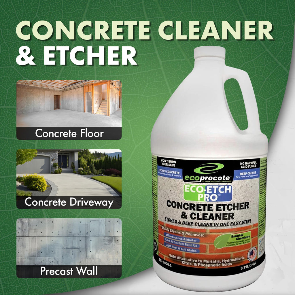 Eco Etch Pro Concrete Cleaner & Etcher Dissolver, Non-Toxic & Safe,1 Gallon