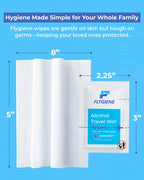 FLYGIENE Travel Sanitizing Wipes (20 Count (2 Packs of 10))