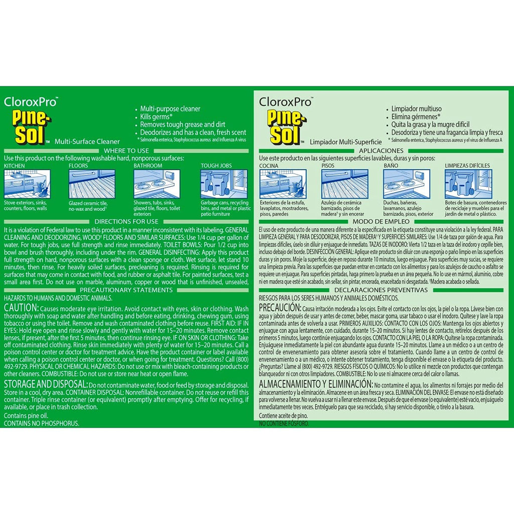 Pine-Sol Multi-Surface Cleaner, CloroxPro, All-Purpose Cleaner, Original Pine, Fl Oz, Pack of 3 (Package May Vary)