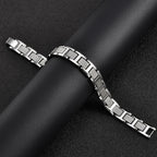 VNOX Mens Silver Bracelet Inoxidable Metal Stainless Steel Link Chain Bracelets Elegant Jewelry Gifts for Men Dad Husband,Adjustable