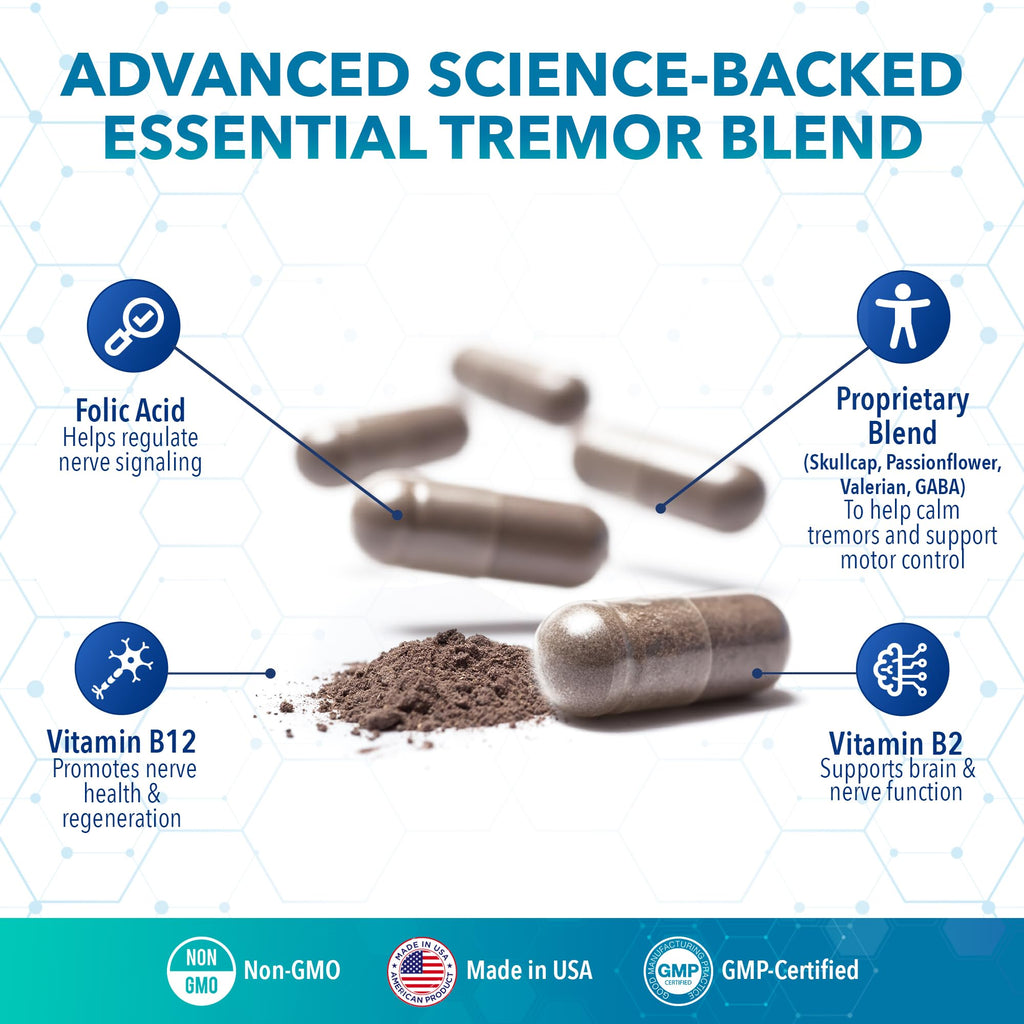 Tremanol Natural Aid Herbal Supplement – Includes Vitamin B2 & B12, Passionflower & Skullcap – 60 Caps (Pack of 3) – Made in USA