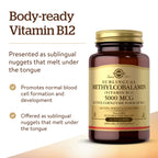 Solgar Methylcobalamin (Vitamin B12) 5000 mcg, 60 Nuggets - Cherry Flavor - Supports Energy Metabolism - Body-Ready, Active Form - Non-GMO, Vegan, Gluten Free - 60 Servings