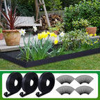 Sintuff 246 ft Garden Landscape Edging 2 Inch Tall Lawn Edging Border with 216 Anchoring Spikes Flexible Straight Top Garden Border Lawn Roll Kit(Black)