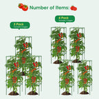 MQUPIN Tomato Cages,3 Packs Square Tomato Cage for Garden Plant Support,41 * 15 * 15in Heavy Duty Steel Plant Tower Stakes Trellis for Climbing Vegetables Flowers Fruits