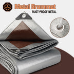 20 x 30 FT Waterproof Heavy Duty Tarp, 10 Mil Thick, Outdoor Furniture Covers, Plastic Insulated Tarpaulin for Camping Tent Roof Boat Patio Pool Cover, Large & Small Multi-Size Tarps, Silver/Brown
