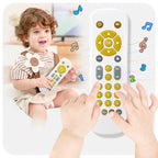 Baby TV Remote Toy - Realistic Play Remote toy with Lights and Sounds, 3 Languages (English, Spanish & French), Learning Musical Toys, Preschool Infant Boys Girls Toys Gift for 1 2 Year Old, Black
