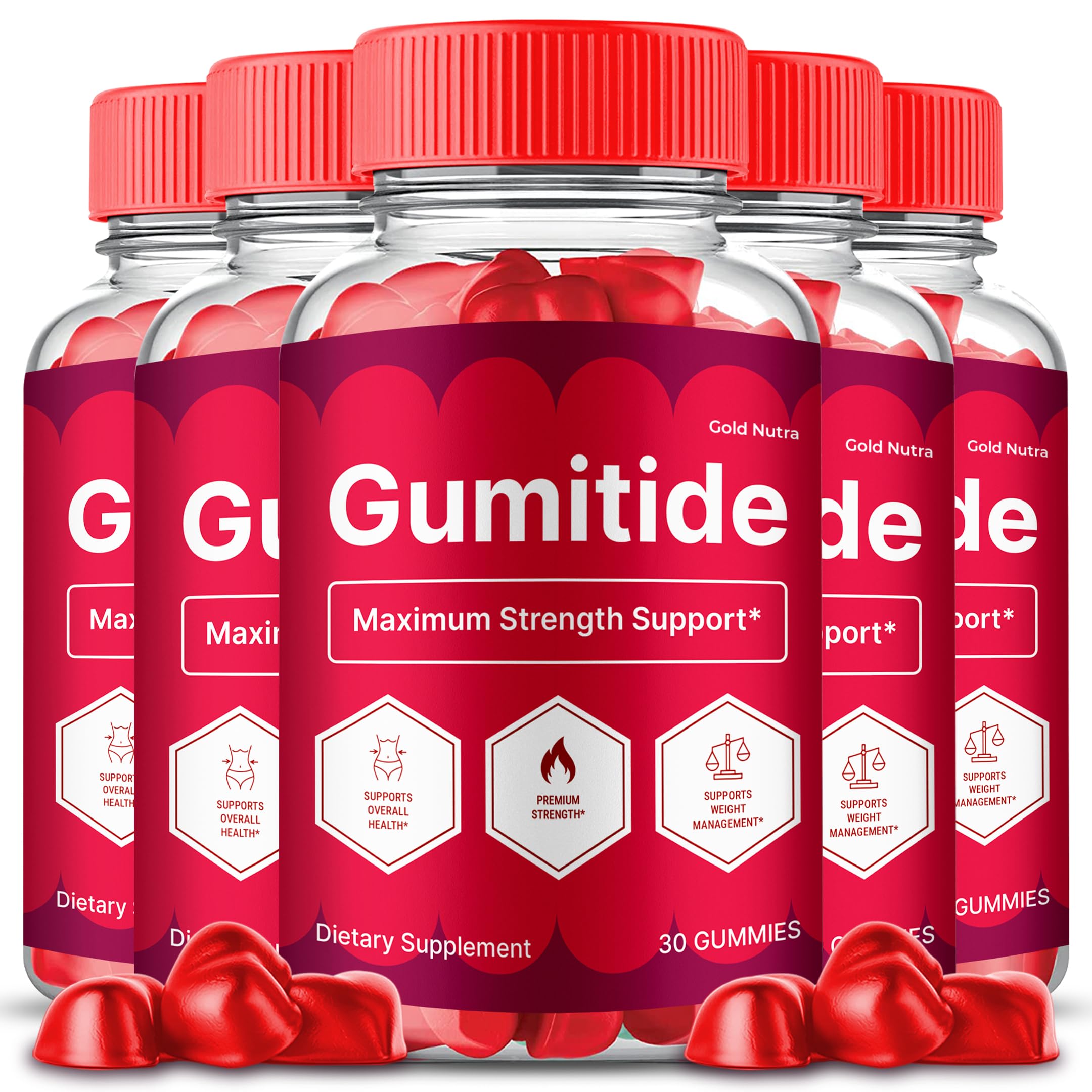 Gumitide Gummies, Gumi Tide Gummy, Official Advanced Formula for Men and Women, 5 Month Supply (5 Pack)
