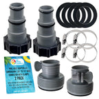 U.S. Pool Supply Pool Hose Adapter A B Conversion 1.25" to 1.5" Hose Connector with Clamps, Pack of 2 - Above Ground Replacement Compatible with Intex Pool Filter Pumps, Sand Filters Saltwater Systems