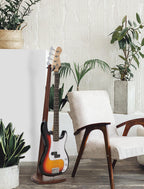 Musbeat Bass Guitar Stand, Electric Bass Stand for Studio, Living Room, Handcrafted Electric Bass Guitar Stand, Wood Guitar Stand Floor for Electric Guitar, Bass Guitar, Banjo, Guitar Gifts for Men