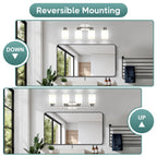 Ascher Bathroom Light Fixtures, 4-Light Vanity Light Over Mirror, Brushed Nickel Wall Sconces with Milky White Frosted Glass Shades, Wall Lamp for Living Room Bedroom, E26 Base(Bulbs Not Included)
