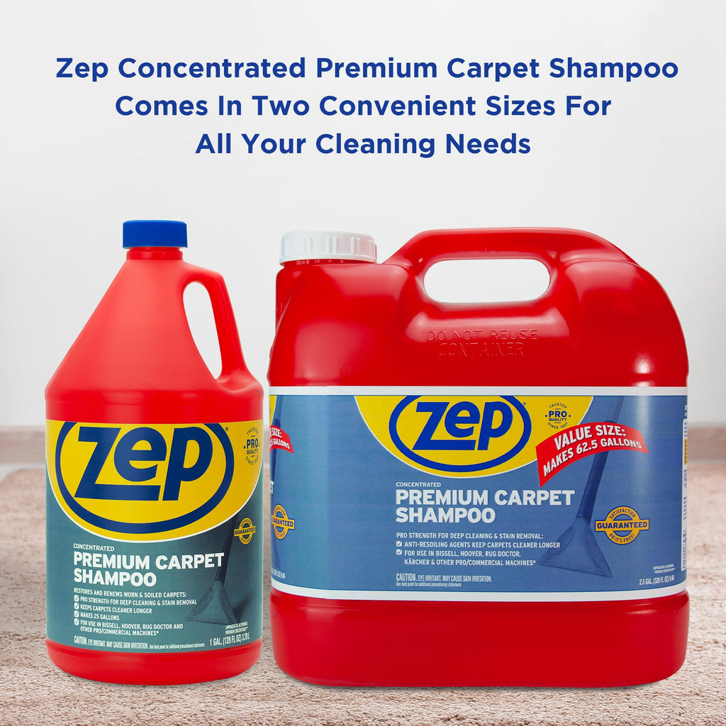 Zep Premium Carpet Shampoo - 1 Gal (Case of 4) - ZUPXC128 - Deep Cleaning and Stain Removal, For Carpet Machines