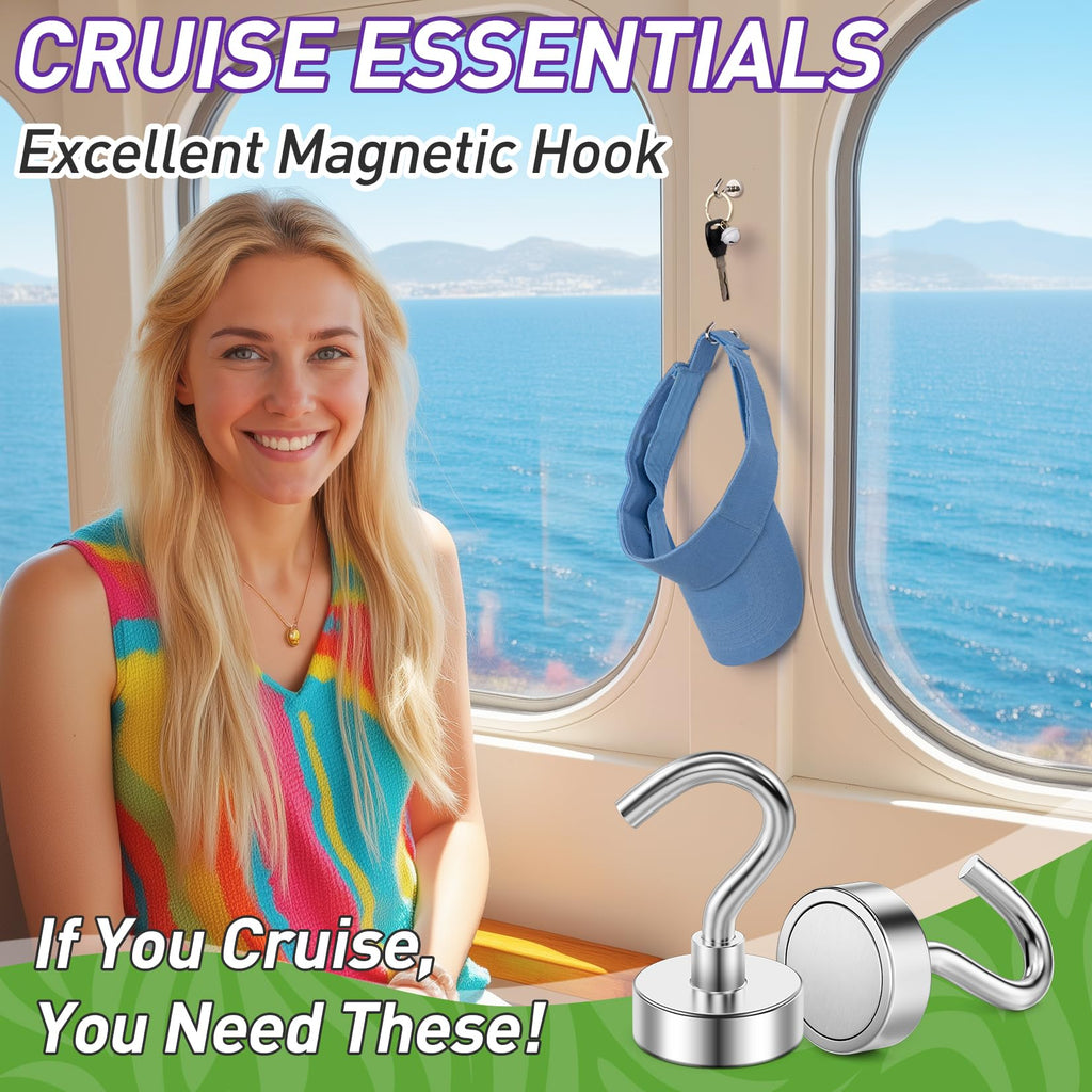 200 Pack Magnetic Hooks for 2026 Cruise Cabins Beach Vacation 30lbs+ Heavy Duty Magnet with Hook Metal Magnetic Hooks for Kitchen Fridge Grills Hanging Magnet Hooks for Classroom Locker Whiteboard