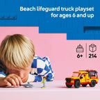 LEGO City Lifeguard Beach Rescue Truck Toy - Building Toy for Kids, Boys and Girls, Ages 6+ - Includes 2 Minifigures, Shark Toy - Gift for Beach-Loving Kids - 60453
