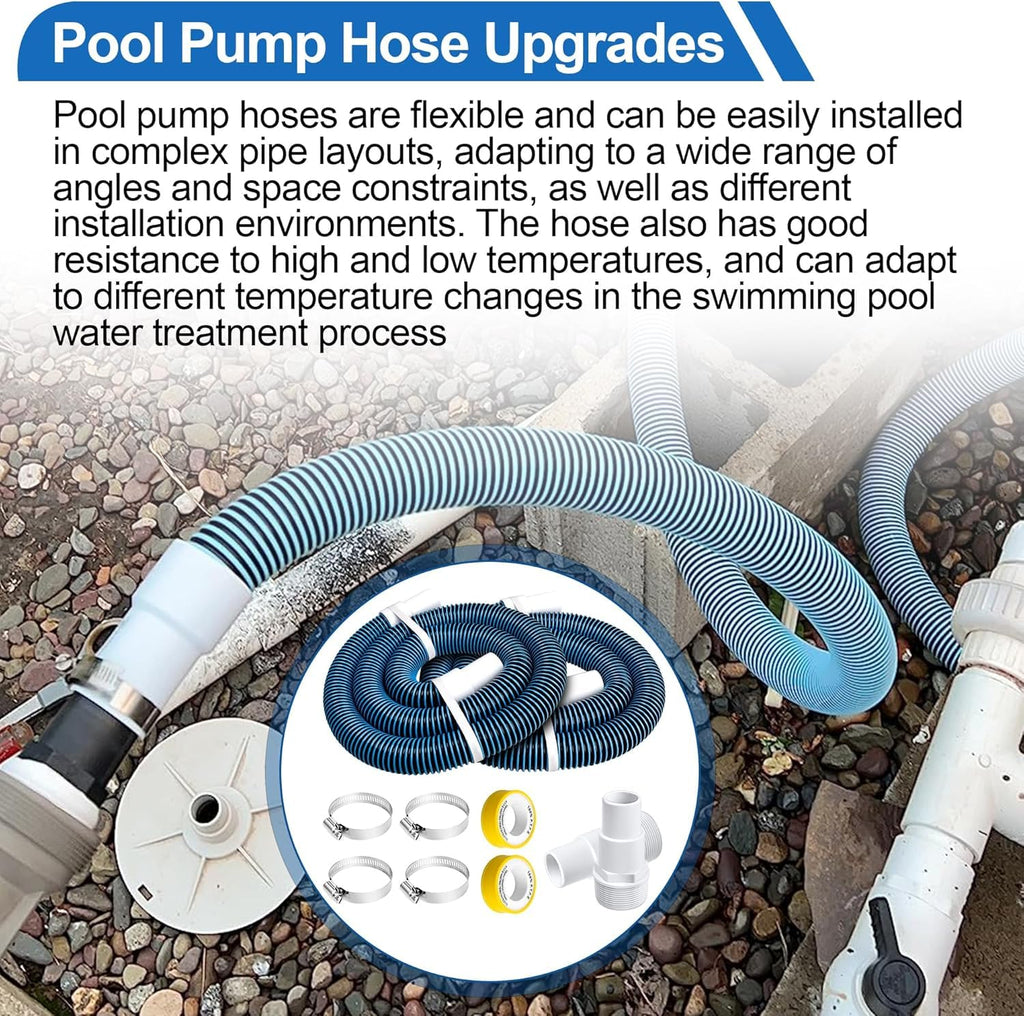 3 Ft Filter Pump Hoses for Hayward Above Ground Pool - 1 1/2" Connector Heavy Duty Hose Pool Replacement Kit (2 Pack)
