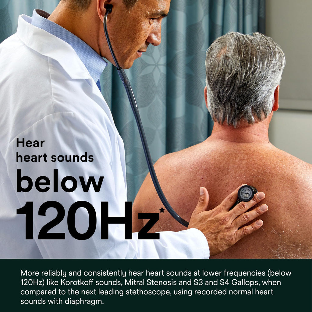 3M Littmann Cardiology IV Diagnostic Stethoscope, 6163, More Than 2X as Loud, Weighs Less, Stainless Steel Black-Finish Chestpiece, 27" Black Tube, Stem, and Headset