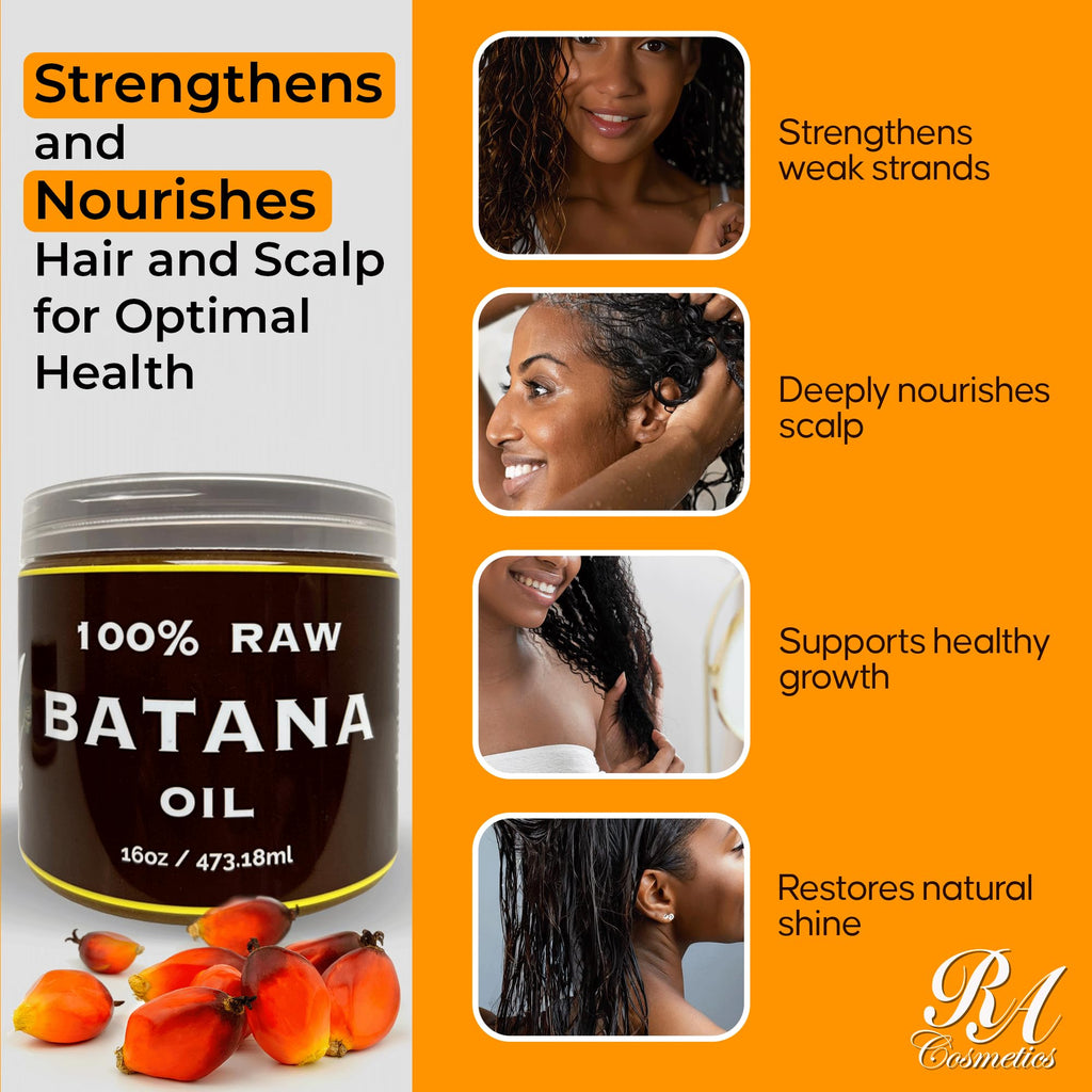 RA COSMETICS Hair Oil, Batana Natural Unrefined for Healthy Hair, 16oz Nourishing Moisturizer to Repair Damaged Hair, Strengthening and Nourishing Hair Conditioners