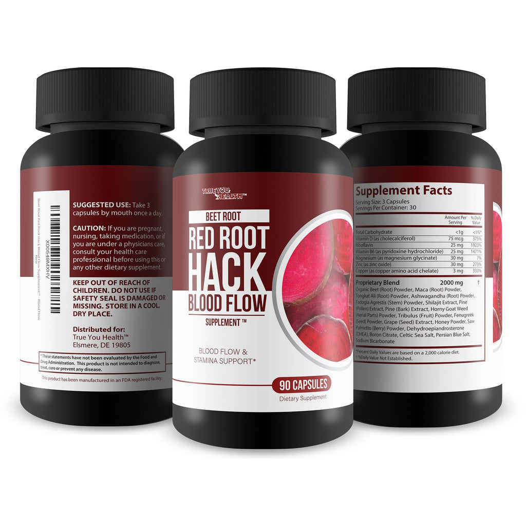 Beetroot RedRoot Hack Extra Circulation Booster - Our Best Organic Beet Root Red Root Hack For Improved Blood Flow & Extra Support For Ocular Clog - Maca And Beetroot Pills - Maca Beet Root For Men