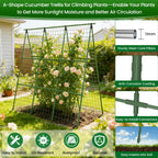 2 Pack Cucumber Trellis 48" L x 48" H, A-Frame Garden Trellis for Climbing Plants Outdoor, Vegetable Trellis for Raised Bed, Support for Squash Pea Zucchini Grape Flowers Tomato