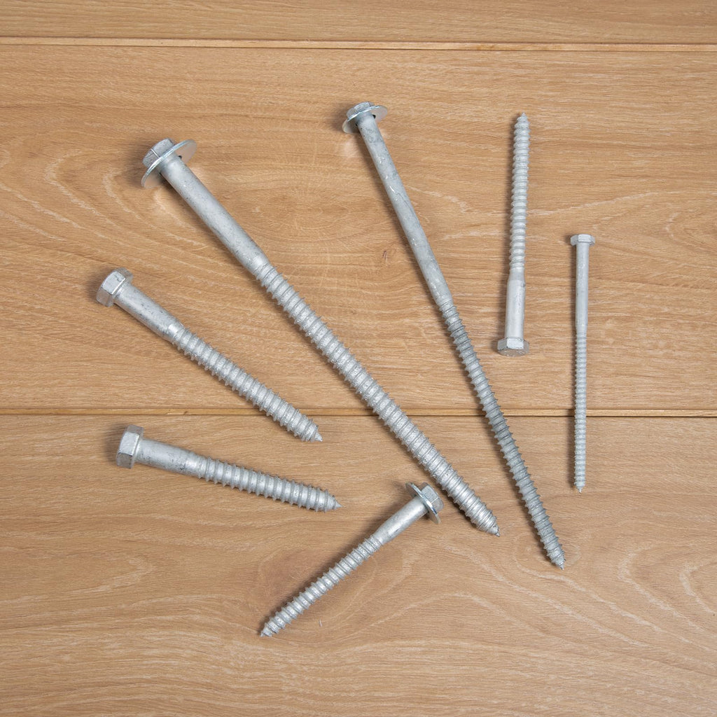 HROMIGRY 3/8" x 12" Lag Bolts (12 Pcs) Lag Screws for Wood, Hot Dip Galvanized, Hex Head with Washers