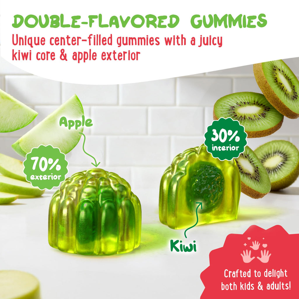 Center-Filled Magnesium Glycinate Gummies 400MG - High Absorption for Kids, Teens & Adults - Supplement for Sleep, Calm & Muscle Relaxation with B6 & D3 - Gluten Free & Vegan Friendly - 120 Count