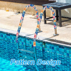 Junkin Pool Handrail Cover 8 ft Swimming Pool Ladder Hand Rail Cover with Zippers Slip Resistant Railing Hibiscus Flowers Rail Grip for Inground Pools Swimming Hand Railing