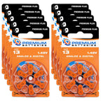 Premium Plus Size 13 PR48 Hearing Aid Batteries Orange Tab (60 Batteries)
