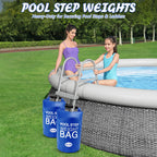 2 Pack 10L/30lb Universal Pool Step Weights 500D PVC Waterproof Swimming Pool Ladder Weights No Breaken Above Ground Pool Ladder Sand Bags, Foldable Pool Stair Weights for Pool Steps(Blue)