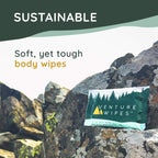 Venture Wipes Tea Tree Oil Body Wipes - Adventure Wipes for Adults - Biodegradable Cleansing With Aloe and Vitamin E - Camping Essentials - Individually Wrapped - 25 Count Bag