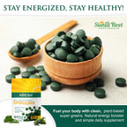 Sunlit Best - USDA Organic Spirulina Tablet - Natural Super Greens Supplements for Immune Support, Gut Health & Boost Energy Tablets with Chlorophyll, Vegan & High Protein Non GMO, 1000 Superfood Tabs