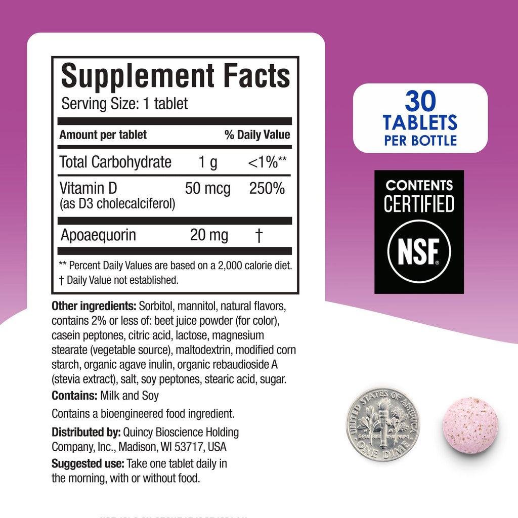 Prevagen Extra Strength Mixed Berry Chewables - 30 Tablets (1 Month Supply) | Formulated for Your Brain | 20mg of Apoaequorin Plus Vitamin D3 with 7-Day Pill Minder