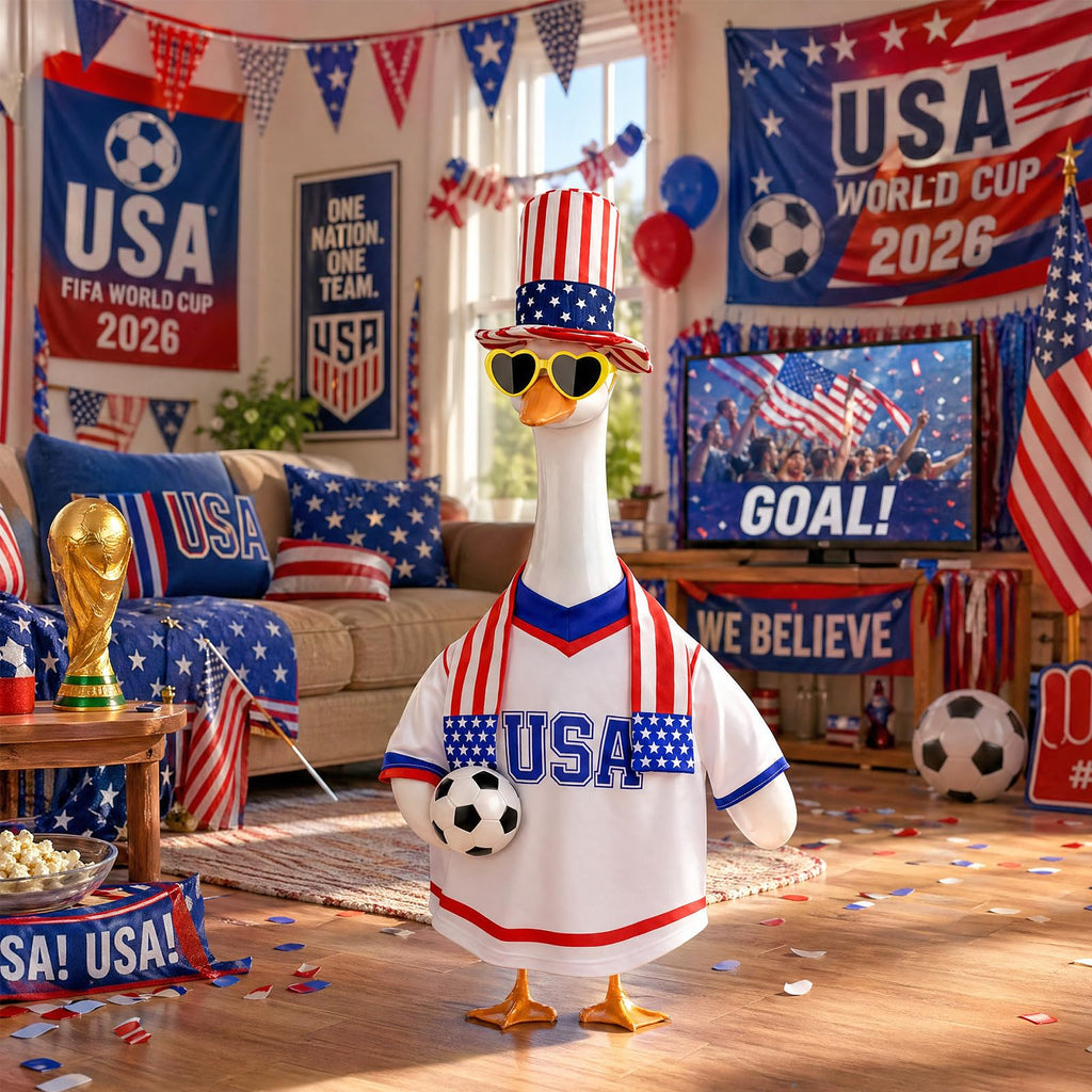 USA Soccer Porch Goose Outfit Summer Sport Fan Goose Clothes Game Day Decor
