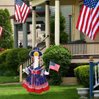 4th of July Porch Goose Outfits Lawn Goose Patriotic Lolita Dress Outfit for 23" Cement Plastic Geese Statue USA 250th Geese Star Firework Clothing Anniversary Outdoor Patio Lawn Garden Decoration