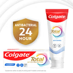 Colgate Total Whitening Toothpaste Paste, 5.1 oz, 2 Pack, Fluoride Antibacterial for Plaque, Gingivitis, Sensitivity, Stain Removal, Clinically Proven, Mint