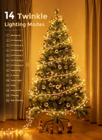 SmartDawn Fairy Lights Plug in, 388 LED Twinkle Lights for Christmas Decor