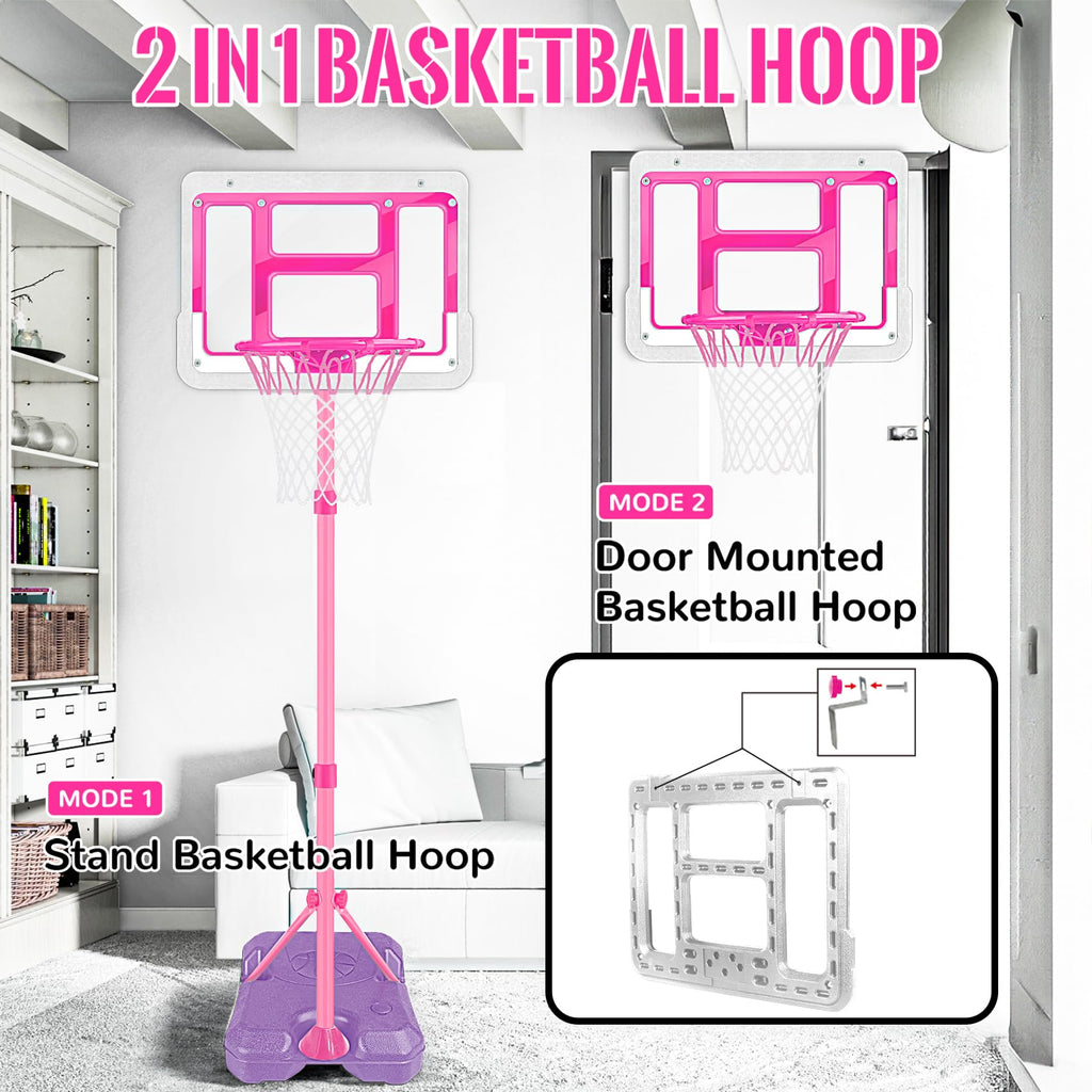 Kids Basketball Hoop, Adjustable Height Toddler Basketball Hoop Indoor Toys