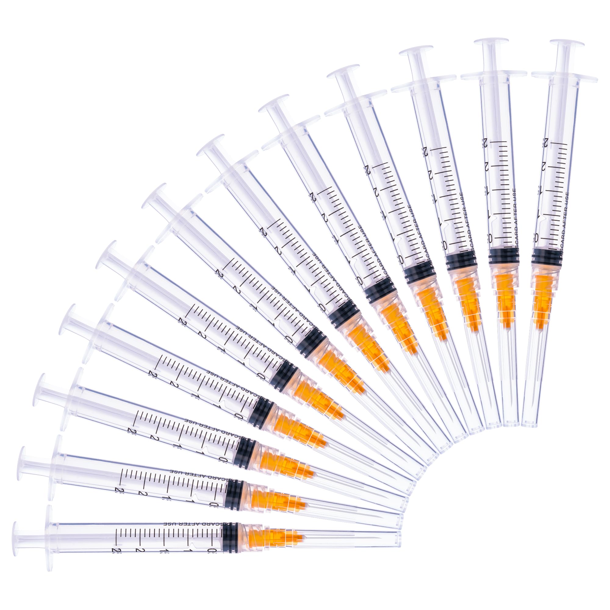 Disposable 2ml Syringe with 25Ga 1.0 Inch Needle, Individual Package pack of 100
