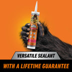 Gorilla 100% Silicone Caulk, Kitchen & Bath Sealant, 10oz Cartridge, Clear