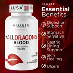 Dragon’s Blood Capsules 1000mg, Croton Lechleri Extract (Sangre de Drago, Sangre de Grado) Natural Digestion Support, Skin Healing, Ulcers, Stomach Sensitivity, Scarring, Antioxidant Support, 60 Count