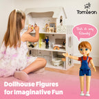 Dollhouse People, Bendable Dollhouse Family Set – 9 Poseable Figures Including Grandpa, Grandma, Mom, Dad, Sister, Brother, Cousins, and a Baby Girl – Perfect for Dollhouse Play and Imaginative Fun