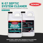 Roebic K-57-H K-57-H-3 Septic System Treatment: 1/2 Gallon, Clears Clogs, Restores Flow, Maintains Septic Systems for Optimal Performance