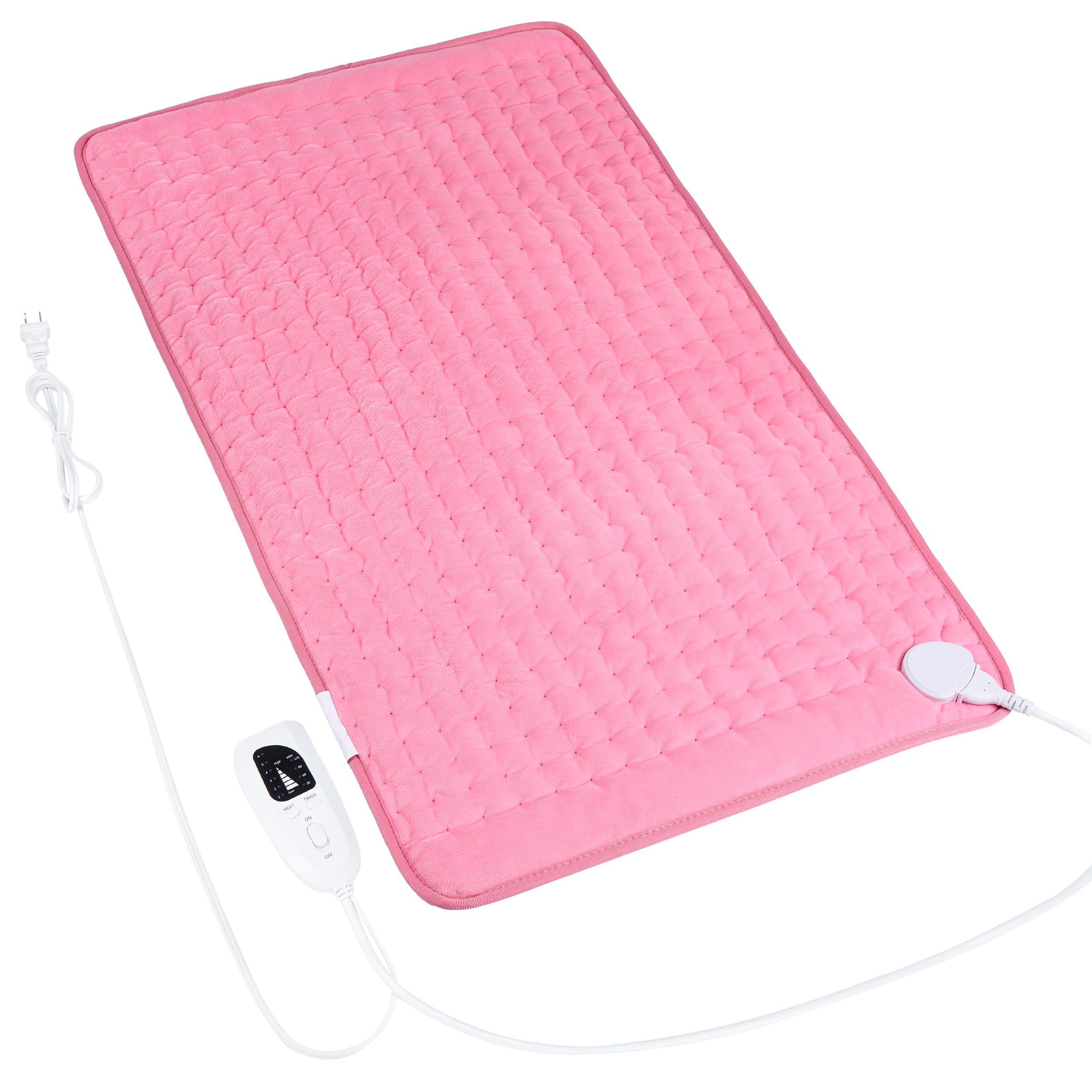 VANKADA Heating Pad Electric Heat Pad, Hot Heated Pad,Multiple Temp and Timer Settings,Suitable for Shoulders, Neck, arms, Abdomen, Back, Legs, etc. (Light Pink, 33"X17")