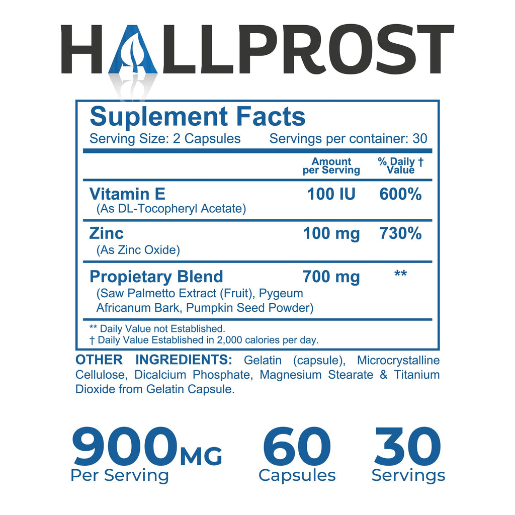 Hallusa Natural Próstata Inflamada - Prostatitis - Pastillas para la próstata - HALLPROST 60 CAPSULAS