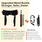 NurtureCare Gait Belt, Upgraded with Metal Buckle & Detachable Leg Straps, 7 Reinforced Handles, Transfer & Lift Belt for Seniors & Elderly, Walking Support and Mobility Assistance (Orange, Medium)
