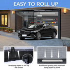 Garage Door Screen for 2 Car Garage 18x7FT, Magnetic Screen Garage with Retractable Fiberglass Mesh and Heavy Duty Weighted Bottom, Easy Assembly & Pass, Hands Free Screen Door Kit