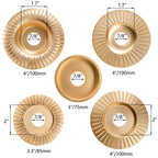 Hedume Set of 5 Wood Carving Disc for 4" or 4 1/2" Angle Grinder with 7/8" Arbor, Grinding Wheel Shaping Disc for Wood Cutting, Grinding Shaping Sculpting Disc for Wood
