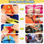 Winblo Toddler Busy Board - Montessori Toys for Toddler Boy Birthday Gift, Educational Learning Sensory Busy Book for Toddler Boys, Toddlers Activities Toy for Airplane Car Travel