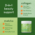 360 Nutrition Matcha Hydrolyzed Collagen Peptides Powder, Japanese Matcha Green Tea for Gut Health, Joint Support, Energy, Hair Skin & Nails, Gluten Free, Keto Friendly, Paleo, Non GMO (8oz (2 Count))