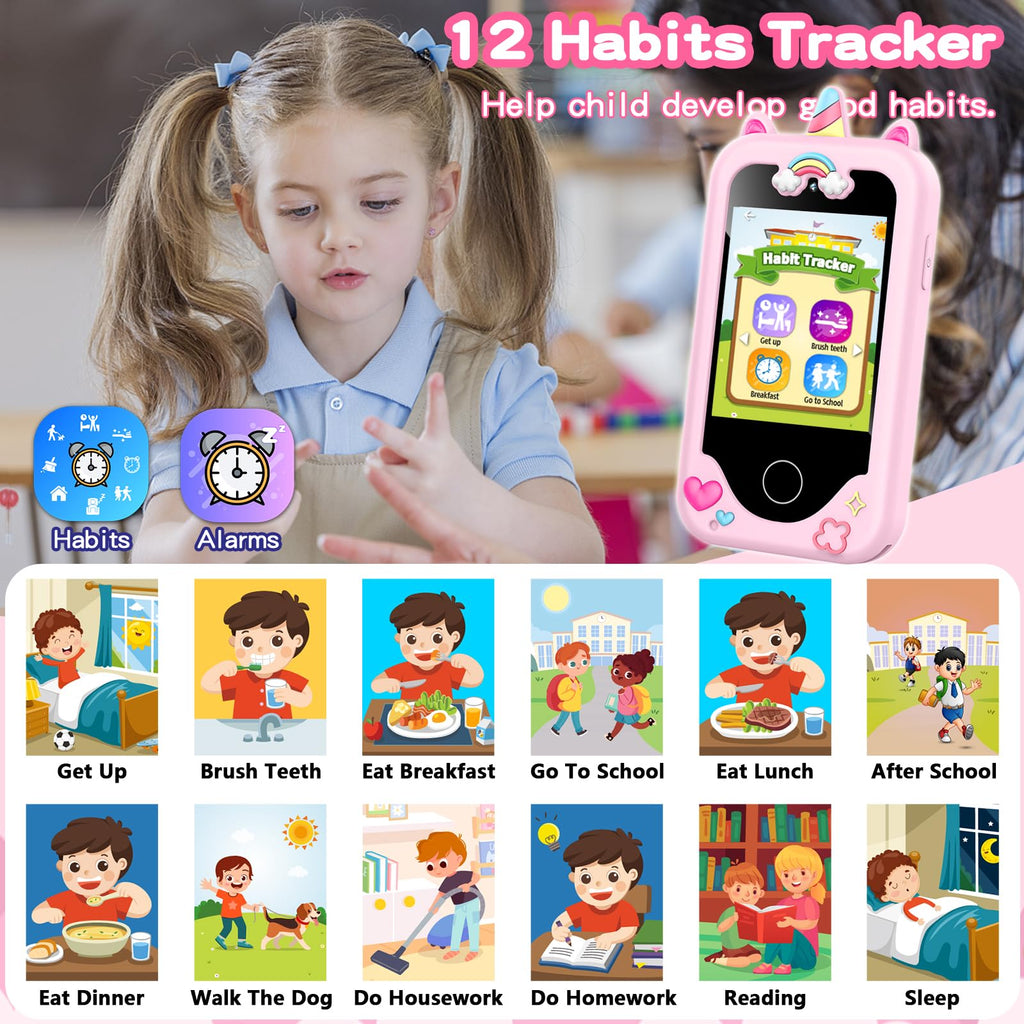 Kids Smart Phone for Girls Toys, Gifts for 3-10 Year Old Girls Boys Pink