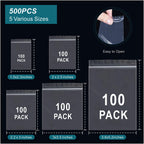 500 Pcs Small Plastic Bags, Mini Baggies, Jewelry Bag Clear Plastic