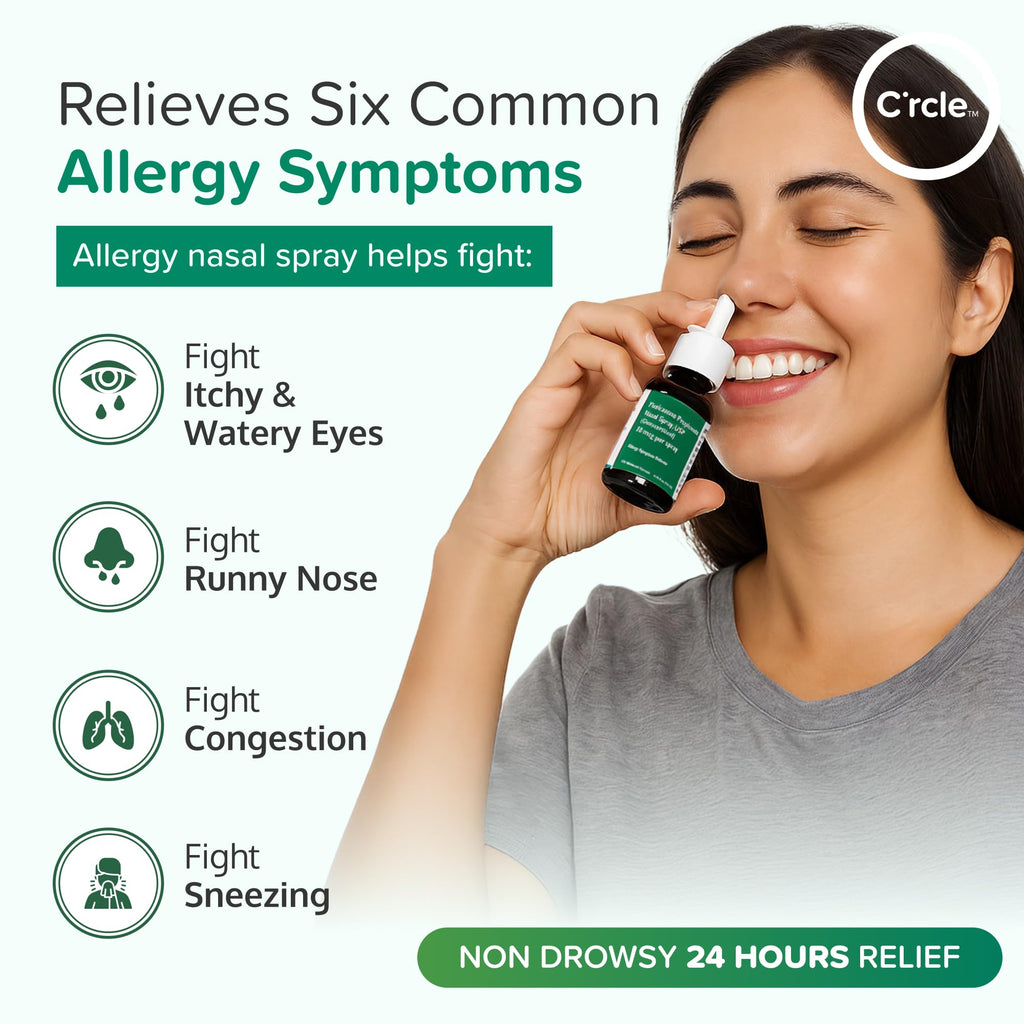Fluticasone Nasal Spray Allergy Relief - 24 Hour Non Drowsy Allergy Nasal - Nose Spray Relief for Sinus Allergies - Prescription Strength Fluticasone Propionate 50mcg - 4 Month Supply